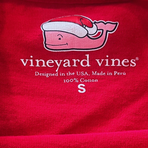 Vineyard Vines Red Christmas Long Sleeve Shirt Size Unisex Small - Picture 3 of 4